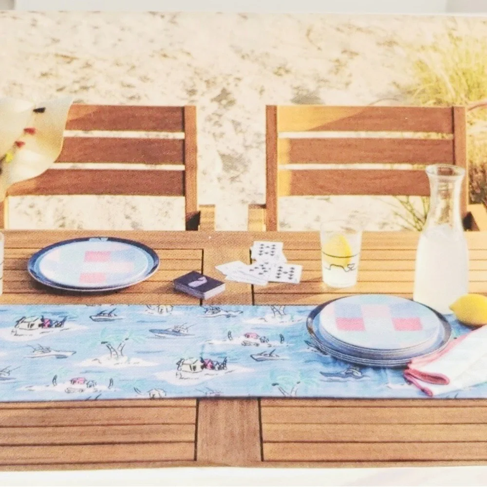 Vineyard Vines for Target Table Runner Island Scene 100% Nautical Beach Theme